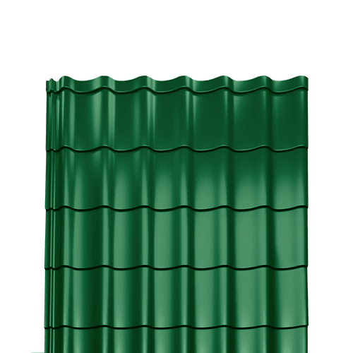Металлочерепица Монтеррей полиэстер 0,5 RAL-6002 лиственно-зеленый