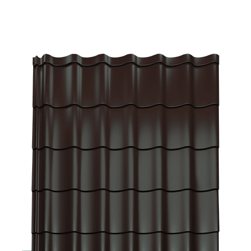 Металлочерепица Монтеррей полиэстер 0,4 RAL-RR32 темно-коричневый