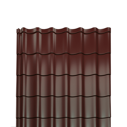 Металлочерепица Монтеррей полиэстер 0,4 RAL-3009 оксидно-красный