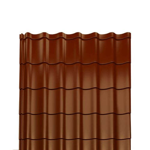 Металлочерепица Монтеррей полиэстер 0,4 RAL-8004 терракота